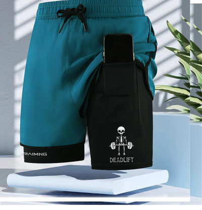 Men’s Double Layer Athletic Shorts-Quick Dry Swim Trunks with Inner Liner
