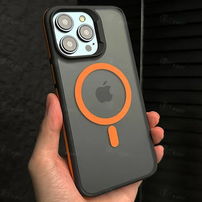 New Bicolor Matte Frosted Magnetic Phone Case For iPhone 17 16 15 14 Plus Pro Max