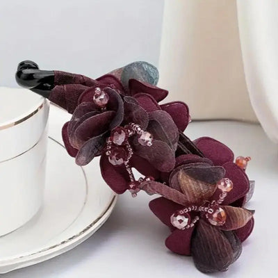 Flower Banana Clip Ponytail Holder-Vertical Hair Clips