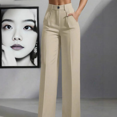 Women High Waist Formal Suit Trousers, Button Fly, Spring/Summer 2026