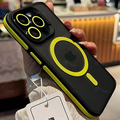 New Bicolor Matte Frosted Magnetic Phone Case For iPhone 17 16 15 14 Plus Pro Max