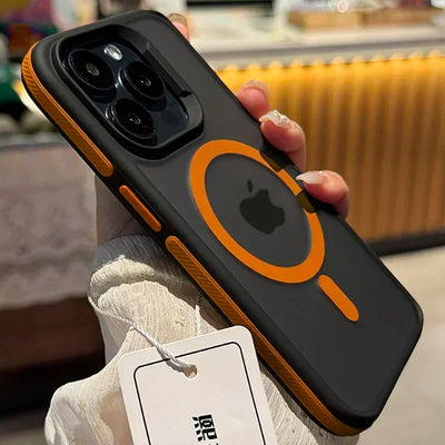 New Bicolor Matte Frosted Magnetic Phone Case For iPhone 17 16 15 14 Plus Pro Max