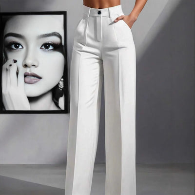 Women High Waist Formal Suit Trousers, Button Fly, Spring/Summer 2026