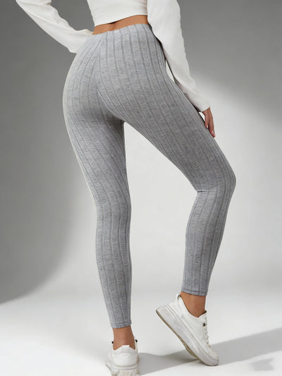Women's spring Casual Every Day Stretchy Leggings Solid Color Sports pants with Elastic Waist Comfortable Stylish Casual Wear