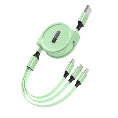 3 In 1 Retractable USB Cable Data Cord For iPhone-Multi Port Charging Adapter