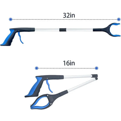 Gripper With 360 ° Rotating Clip.  Grabber Pick Up Tools 80cm Lightweight Foldable Gripper Extender Hand Tool