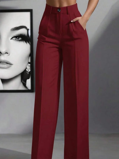 Women High Waist Formal Suit Trousers, Button Fly, Spring/Summer 2026