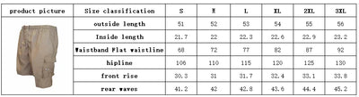 Outdoor Shorts, Bike Shorts with Elastic Belts, Baggy Work Shorts with Multiple Pockets, Quick-Drying Printed Sweatpants