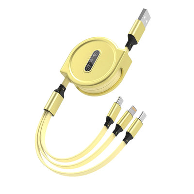 3 In 1 Retractable USB Cable Data Cord For iPhone-Multi Port Charging Adapter