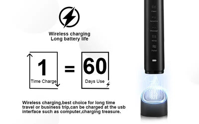 Sonic Electric Toothbrush Smart Ultrasonic Dental Teeth Whitening Rechargeable Adult Tooth Brush Sarmocare S100 With8 Brush Head