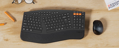NexusClick Ergonomic Wireless Keyboard Mouse Combo,Split Keyboard,Vertical Mice,2.4G/BT,Type-C Rechargeable for Office PC Laptop