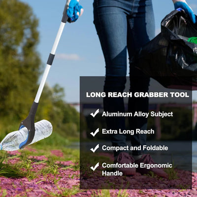 Gripper With 360 ° Rotating Clip.  Grabber Pick Up Tools 80cm Lightweight Foldable Gripper Extender Hand Tool