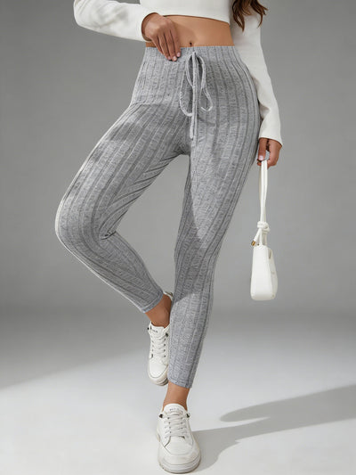 Women's spring Casual Every Day Stretchy Leggings Solid Color Sports pants with Elastic Waist Comfortable Stylish Casual Wear