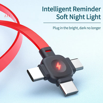 Retractable 3 in 1 USB Fast Charge Data Cable for iPhone