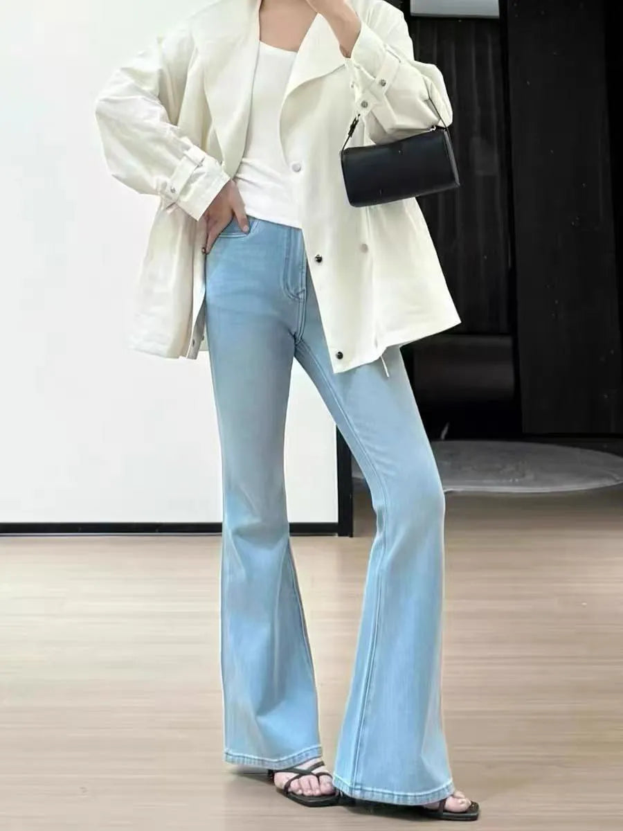 2026 Spring/Summer Slim Fit Wide Leg Jeans for Women