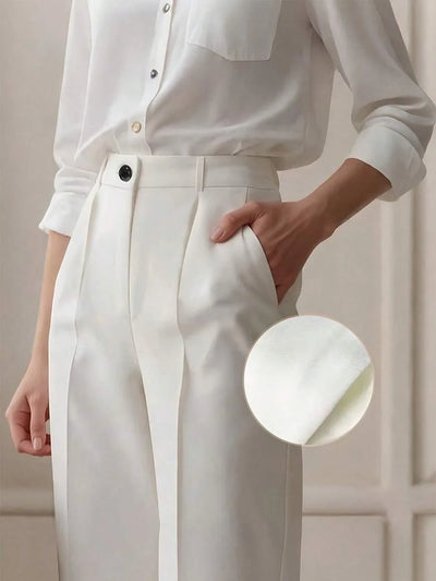 Women High Waist Formal Suit Trousers, Button Fly, Spring/Summer 2026