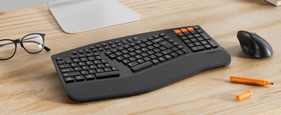 NexusClick Ergonomic Wireless Keyboard Mouse Combo,Split Keyboard,Vertical Mice,2.4G/BT,Type-C Rechargeable for Office PC Laptop