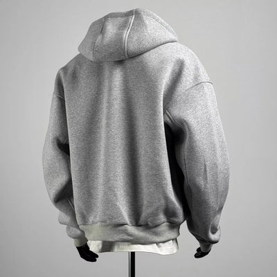 New Cotton Zip Front Hoodie for Men.  Black/Grey Oversized Hoodie 2025