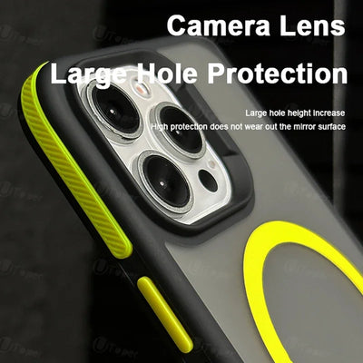 New Bicolor Matte Frosted Magnetic Phone Case For iPhone 17 16 15 14 Plus Pro Max
