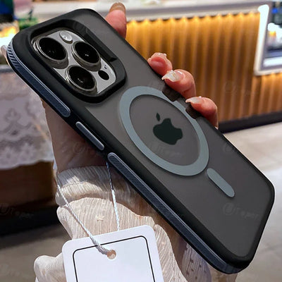 New Bicolor Matte Frosted Magnetic Phone Case For iPhone 17 16 15 14 Plus Pro Max