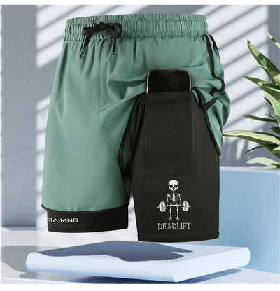 Men’s Double Layer Athletic Shorts-Quick Dry Swim Trunks with Inner Liner