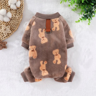 Warm Fleece Jumpsuit For Small Pet Dog
