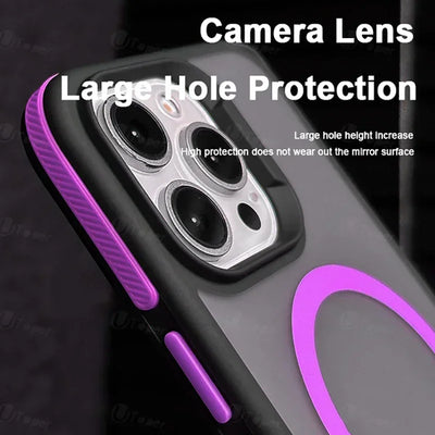 New Bicolor Matte Frosted Magnetic Phone Case For iPhone 17 16 15 14 Plus Pro Max