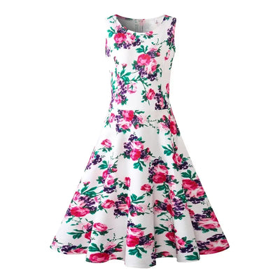 Women's Summer Dress, Floral Print Retro Swing Casual