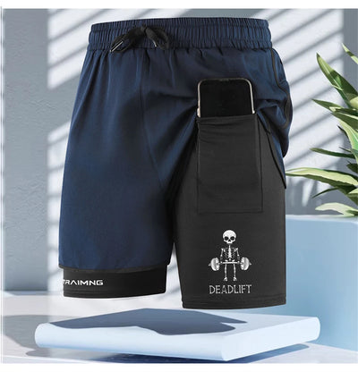 Men’s Double Layer Athletic Shorts-Quick Dry Swim Trunks with Inner Liner