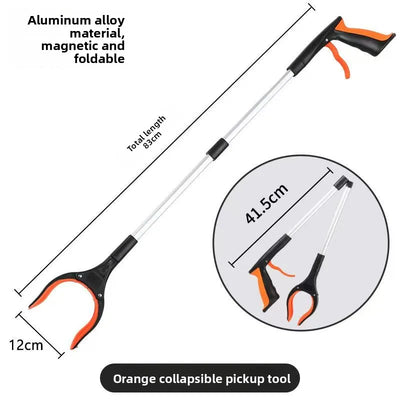 Gripper With 360 ° Rotating Clip.  Grabber Pick Up Tools 80cm Lightweight Foldable Gripper Extender Hand Tool