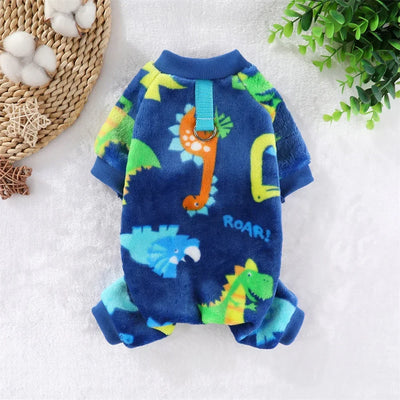 Warm Fleece Jumpsuit For Small Pet Dog