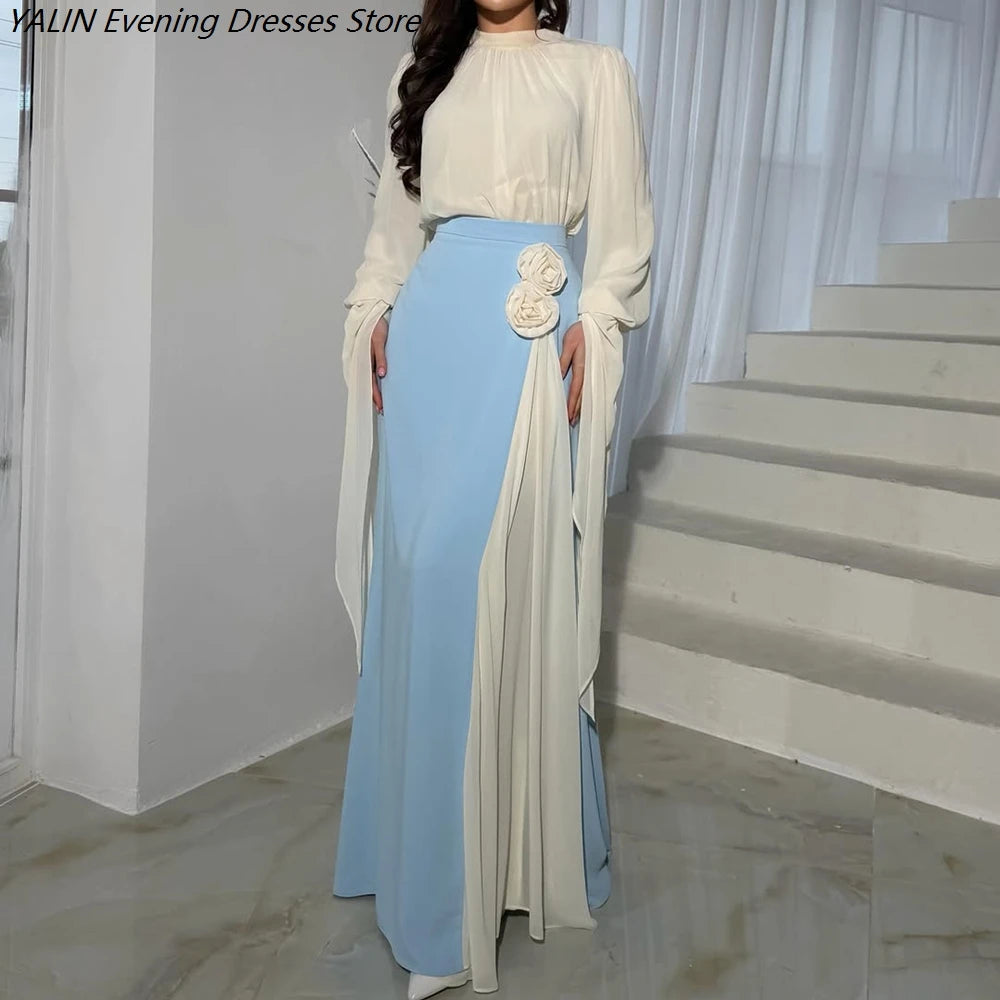 Women's Evening Dress Floor-length, High-neck, Full Sleeve Evening Gowns