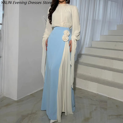 Women's Evening Dress Floor-length, High-neck, Full Sleeve Evening Gowns