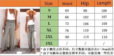 2026 Women's Casual Pants-High Waist-Button Fly-Pockets-Wide Leg