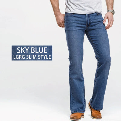 Men's Boot Cut Jeans Slightly Flared Slim Fit