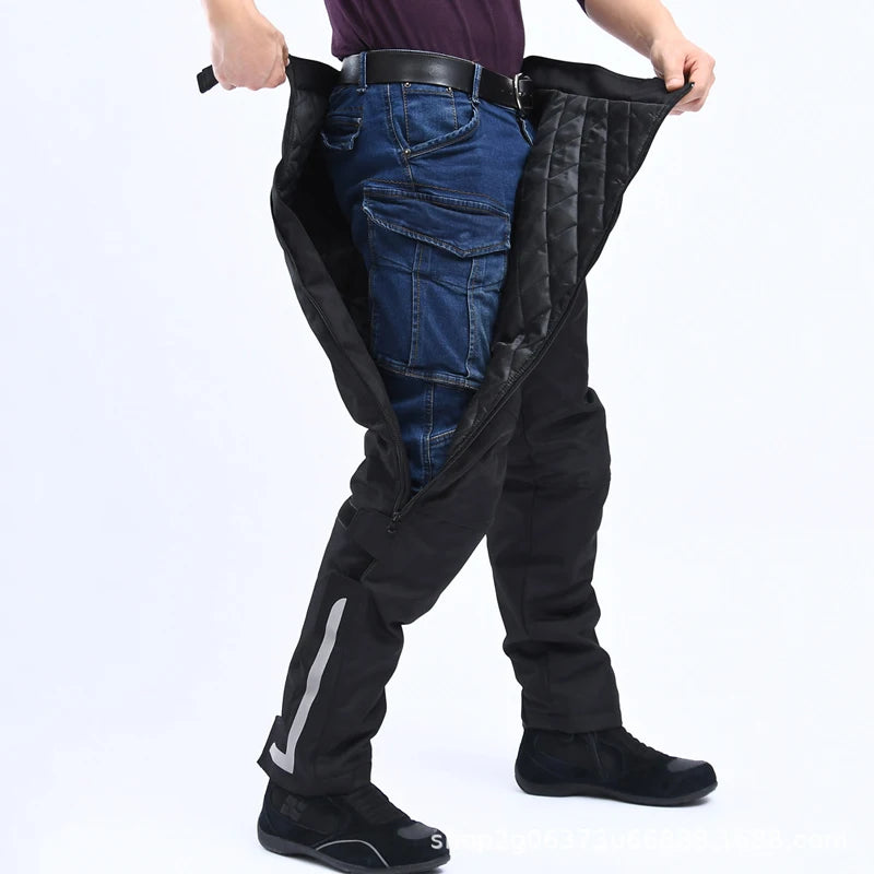 Motorcycle Windproof Riding Pants-Thermal Equipped Quick-release Trousers