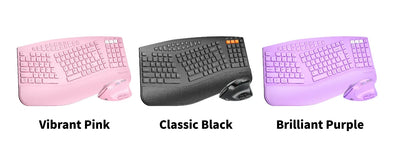 NexusClick Ergonomic Wireless Keyboard Mouse Combo,Split Keyboard,Vertical Mice,2.4G/BT,Type-C Rechargeable for Office PC Laptop