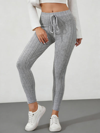 Women's spring Casual Every Day Stretchy Leggings Solid Color Sports pants with Elastic Waist Comfortable Stylish Casual Wear