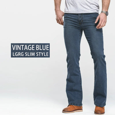 Men's Boot Cut Jeans Slightly Flared Slim Fit