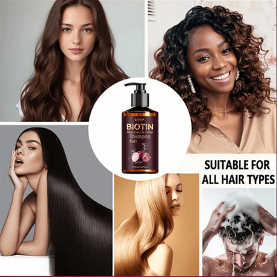 GSWP 3in1 Biotin Rosemary & Onion Shampoo. Deeply Cleanses Scalp, Controls Excess Oil, Moisturizes, Softens and Nourishes. 150ml