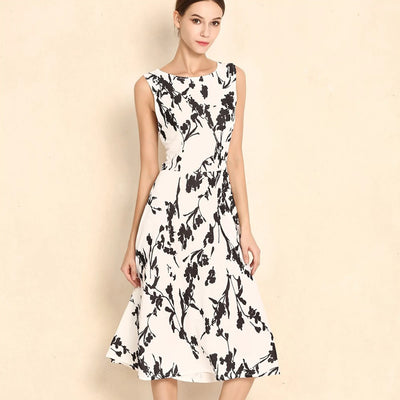 Women's Summer Dress, Floral Print Retro Swing Casual