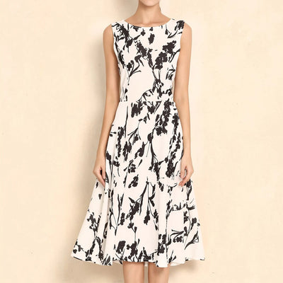 Women's Summer Dress, Floral Print Retro Swing Casual