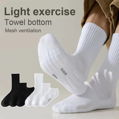 1 Pair Socks Men's Cotton Deodorant Winter Towel Bottom with Velvet Uppers Thickened Sports Basketball Socks