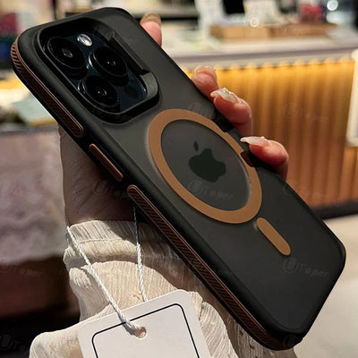 New Bicolor Matte Frosted Magnetic Phone Case For iPhone 17 16 15 14 Plus Pro Max