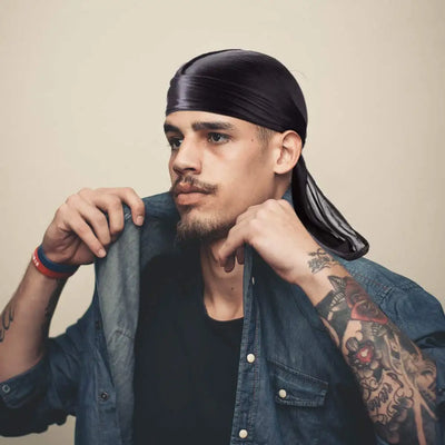 New Unisex Solid Color Soft Velvet Long tail Pirate Hat Breathable Bandana