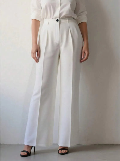 Women High Waist Formal Suit Trousers, Button Fly, Spring/Summer 2026