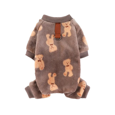 Warm Winter Fleece Dog Jumpsuit for Small Dogs