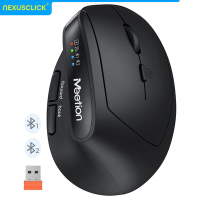 NexusClick Ergonomic Wireless Keyboard Mouse Combo,Split Keyboard,Vertical Mice,2.4G/BT,Type-C Rechargeable for Office PC Laptop