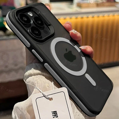 New Bicolor Matte Frosted Magnetic Phone Case For iPhone 17 16 15 14 Plus Pro Max