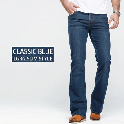 Men's Boot Cut Jeans Slightly Flared Slim Fit